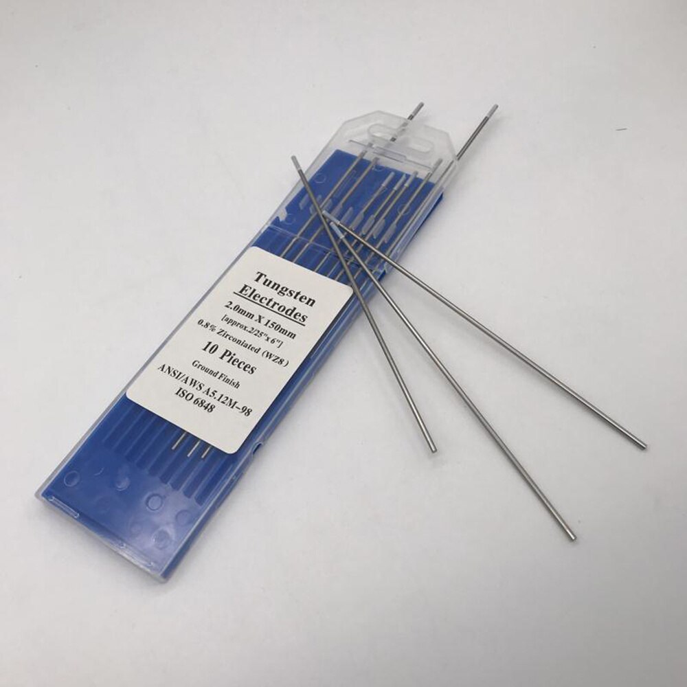 10pcs/1 Bag TIG Welding Tungsten Electrodes 0.8% Zirconiated WZ8 Tungsten Electrode Welding Rods (1.0MM x 150MM)