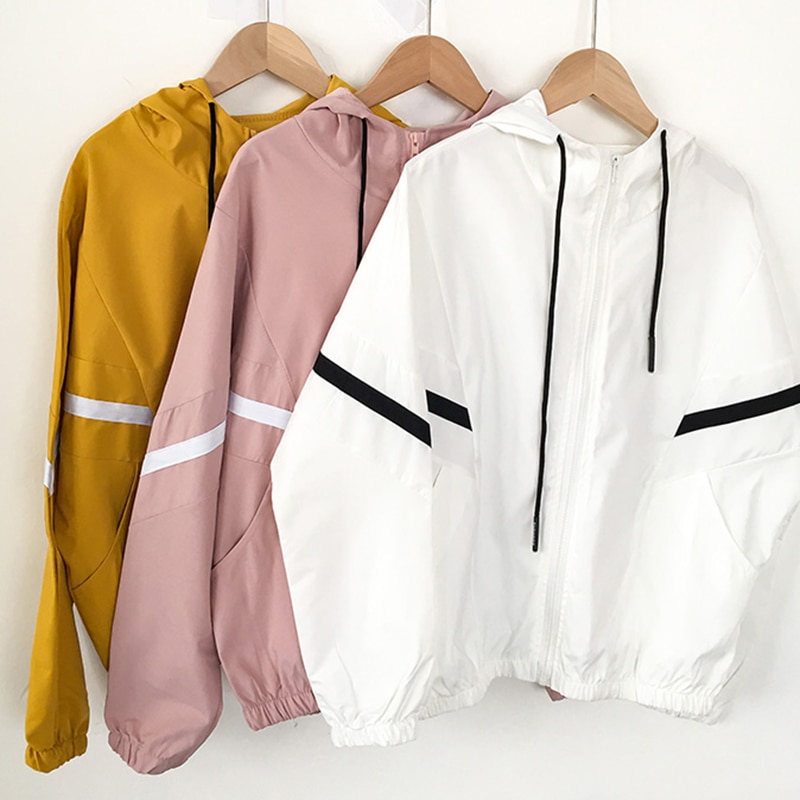 Jas dames roze kleding met capuchon damesjassen en jassen trekkoord streetwear studentenjas lichtgewicht chic
