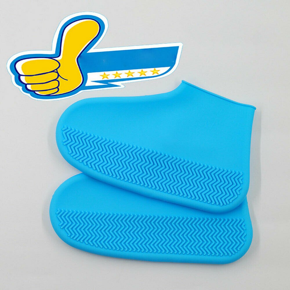 Step in Sock Reusable Shoe Cover One Step Hand Free Waterproof non-slip silicone shoe Cover Durable Portable Shoe Covers: Blue / L 41 to 45 yards