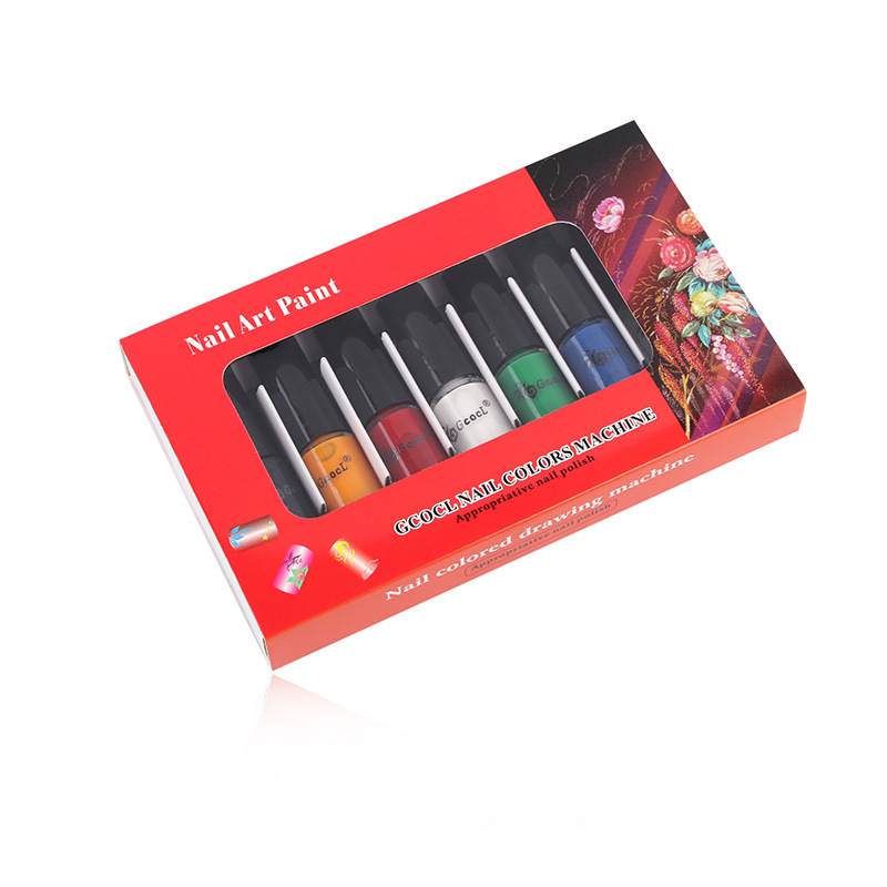 Juego de 7 botes de esmalte de uñas, esmalte de uñas estampado en 7 colores para manicura