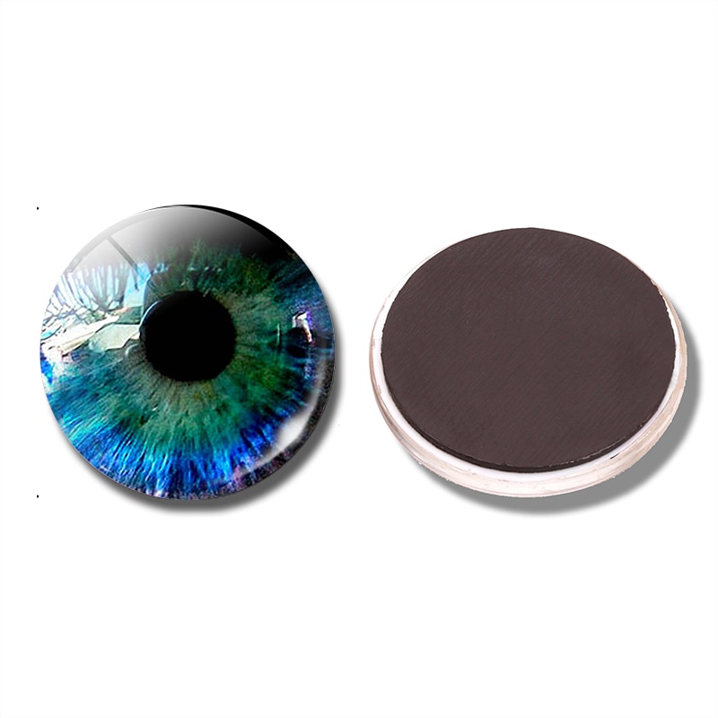 Eye 30MM Fridge Magnet Realistic Human Eyeball Gothic Eye Anatomy Glass Dome Magnetic Refrigerator Sticker NoteHolder Home Decor: Default Title