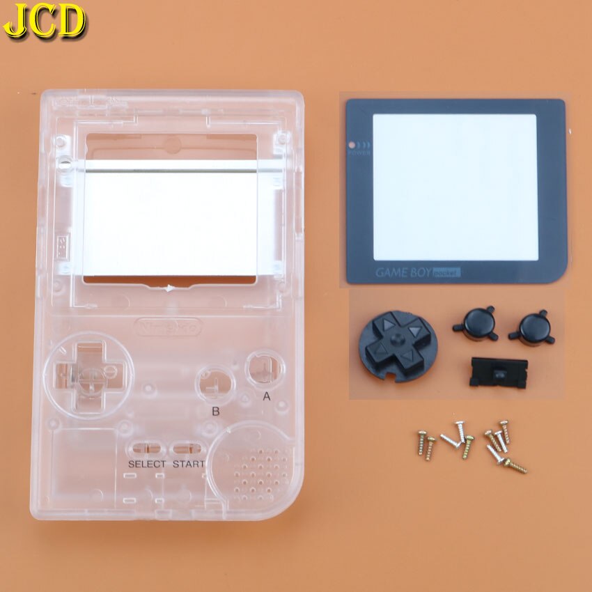 JCD 1PCS Plastic Full Case Cover Housing Shell Replacement for Gameboy Pocket Game Console for GBP Shell Case W/ Buttons Kit: K Transparent