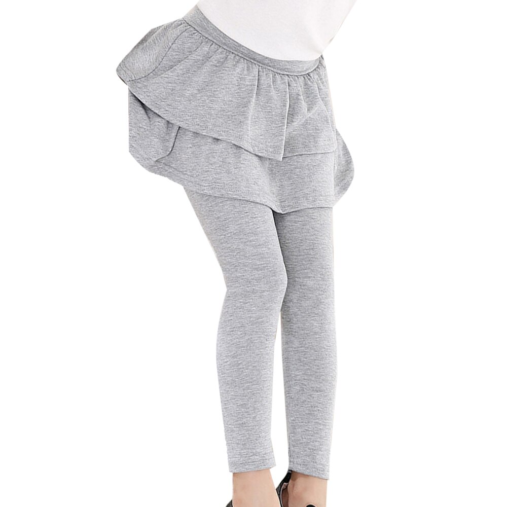 Mallas con volantes para niñas, ropa plisado liso, 2 piezas: grey