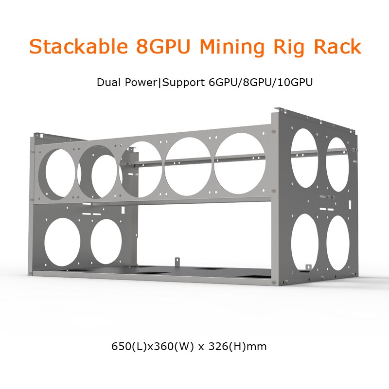 Stapelbaar 8 Gpu Open Lucht Frame Mijnbouw Rig Frame Rack Case Voor Eth/Etc/Zcash Bitcoin