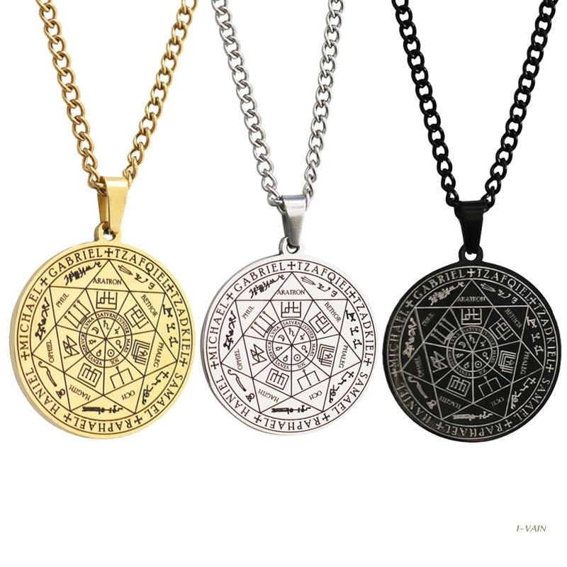 M5TC Totem- Talisman-Halsketten retro Solomon Heptagram Anhänger Amulett-Halskette