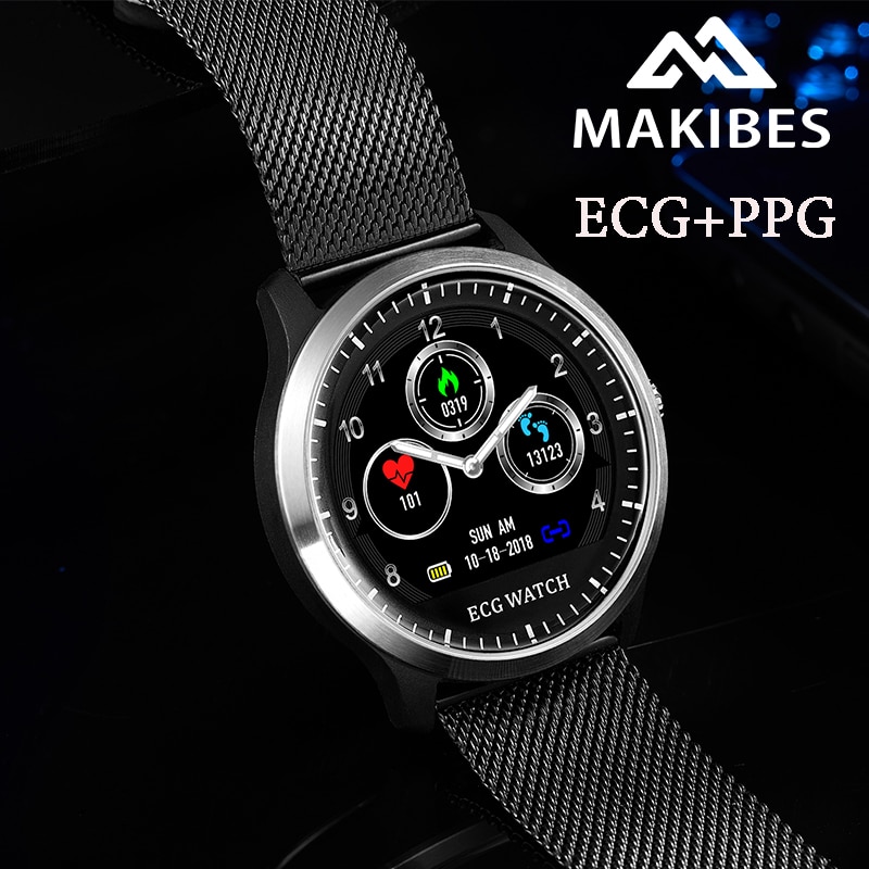 Es In Voorraad Makibes BR4 Ecg Ppg Smart Watch Met Elektrocardiogram Display Hartslag Bloeddruk Smart Band Fitness Tracker