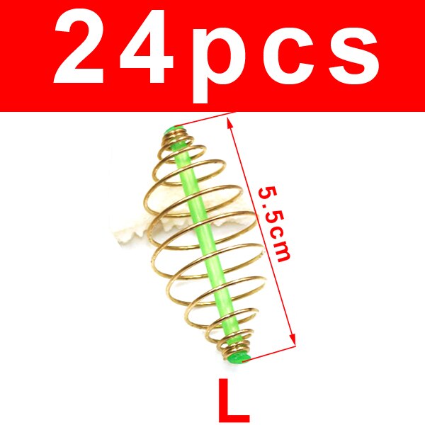 Bimoo 24PCS Method Feeder Bait Spring Cage for Carp Fishing Rig Saltwater Bottom Rigs Making Fishing Tackle: 24pcs Size L