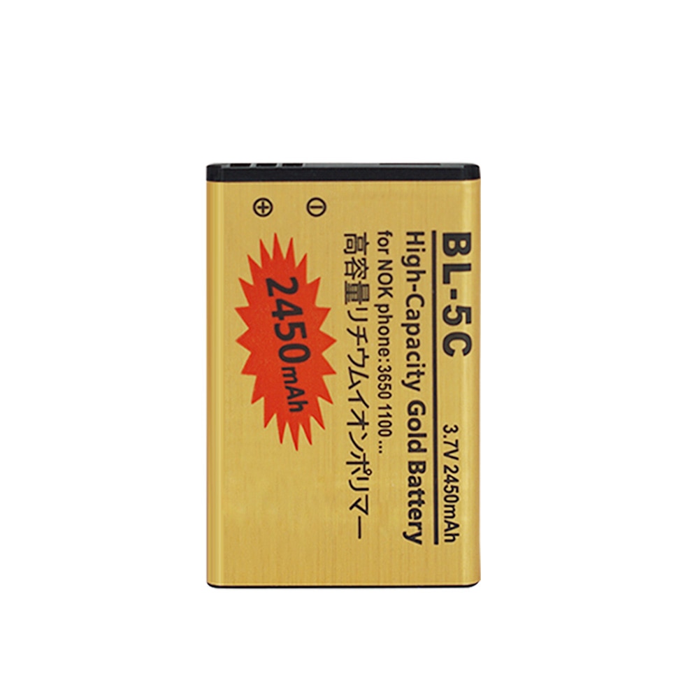 2 Teile/los Hohe Kapazität Goldene batterie BL5C BL-5C Batterie Für Nokia 1000/ 1010/ 1100/ 1108/ 1110/ 1111/ 1112/ 1116 BATTERIE 5c