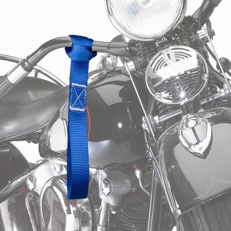 1PC Blue 30.5x2.5cm Soft Loop Tie Down Straps Ratchet Towing Cargo ATV UTV Motorcycle 600LBS