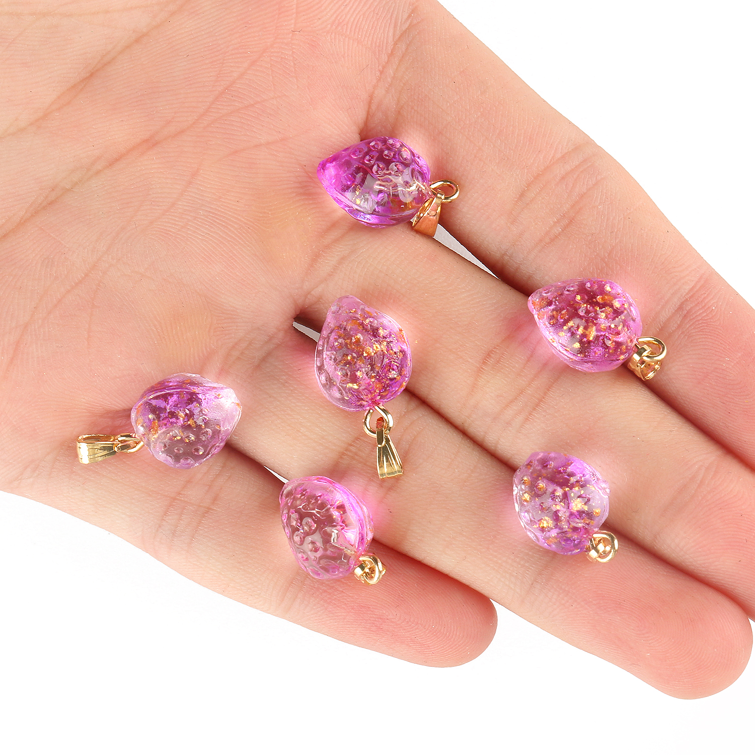 10Pcs Kleurrijke Tsjechische Lampwork Aardbei Hangers Fruit Glas Bedels Hanger Voor Ketting Sieraden Maken Diy Handgemaakte