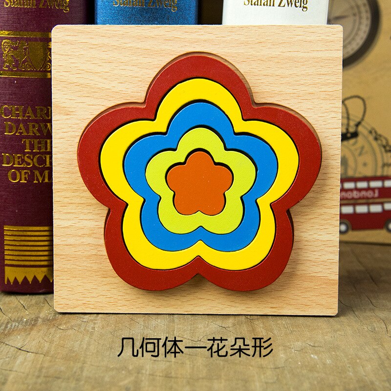 Forma Cognizione Bordo Bambini di Puzzle di Puzzle Giocattoli Di Legno Per Bambini Giocattolo Educativo Del Bambino Montessori Apprendimento Partita Giocattoli Dei Mattoni: flower