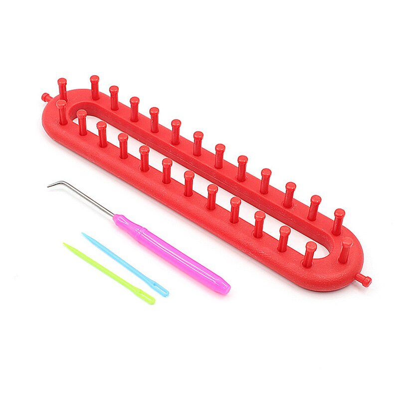1 Set=4Pcs Rectangle DIY Knitting Loom Scarf Sweater Hat Shawl Stitching Knit Handmade Craft Weaving Braiding Tool: Red
