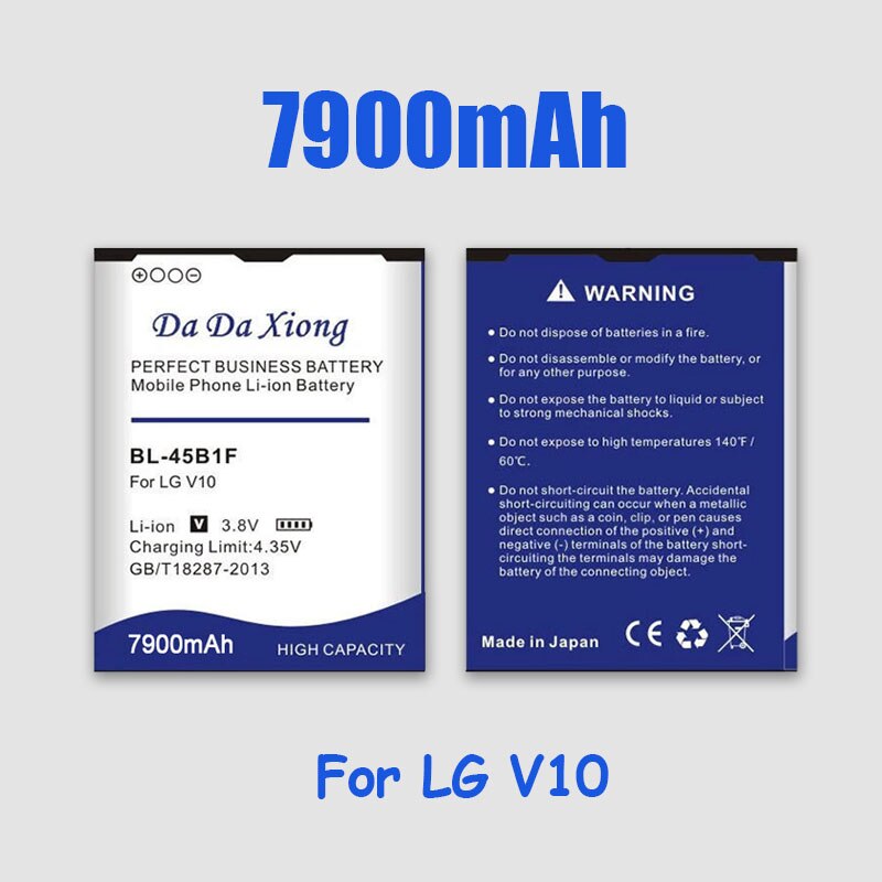 Batería de repuesto para LG, pila de repuesto de 7900mAh, BL-45B1F, BL45B1F, para V10, H961N, F600, H900, H901, VS990, H968, H960, K520,