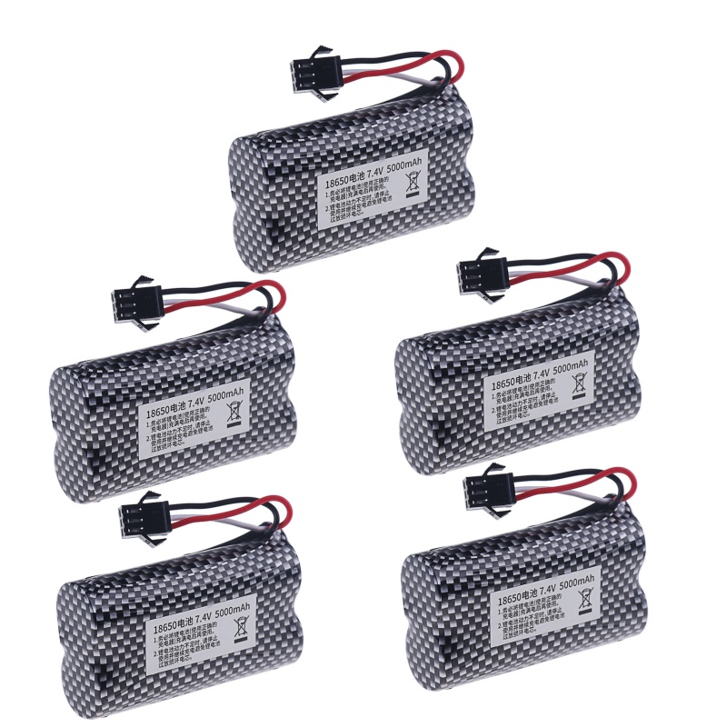 7.4V 5000mah Battery Charger MN82 Remote Control Car Battery MN128 MN78 LC79 for Watch Gesture Sensing Twisted RC stunt car SM3p: Red