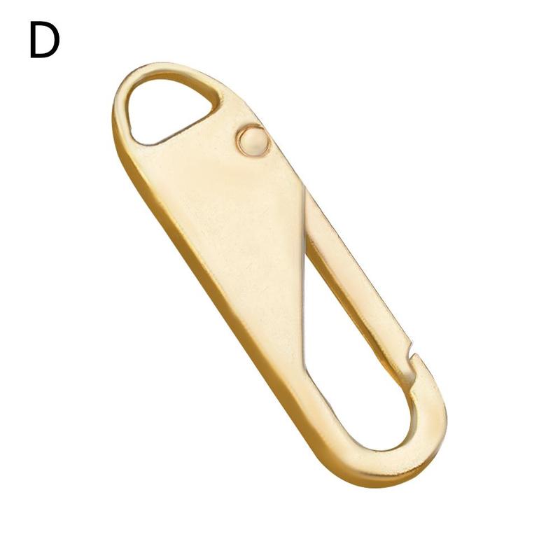 6 Pcs Universal Zipper Pull Tab Replacement Metal Handle Zipper Extender Handle Fixer Zipper Sliders for Backpack Jacket Handbag: Gold