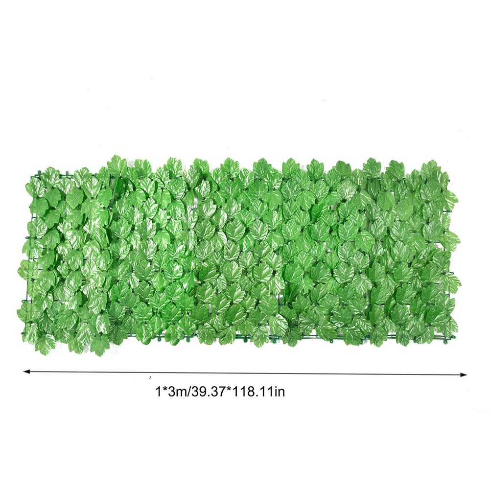 1*3M Artificial Ivy Leaf Hedge Screening Green Leaf Privacy Fence Environmental Protection Odorless Natural without Fading: E