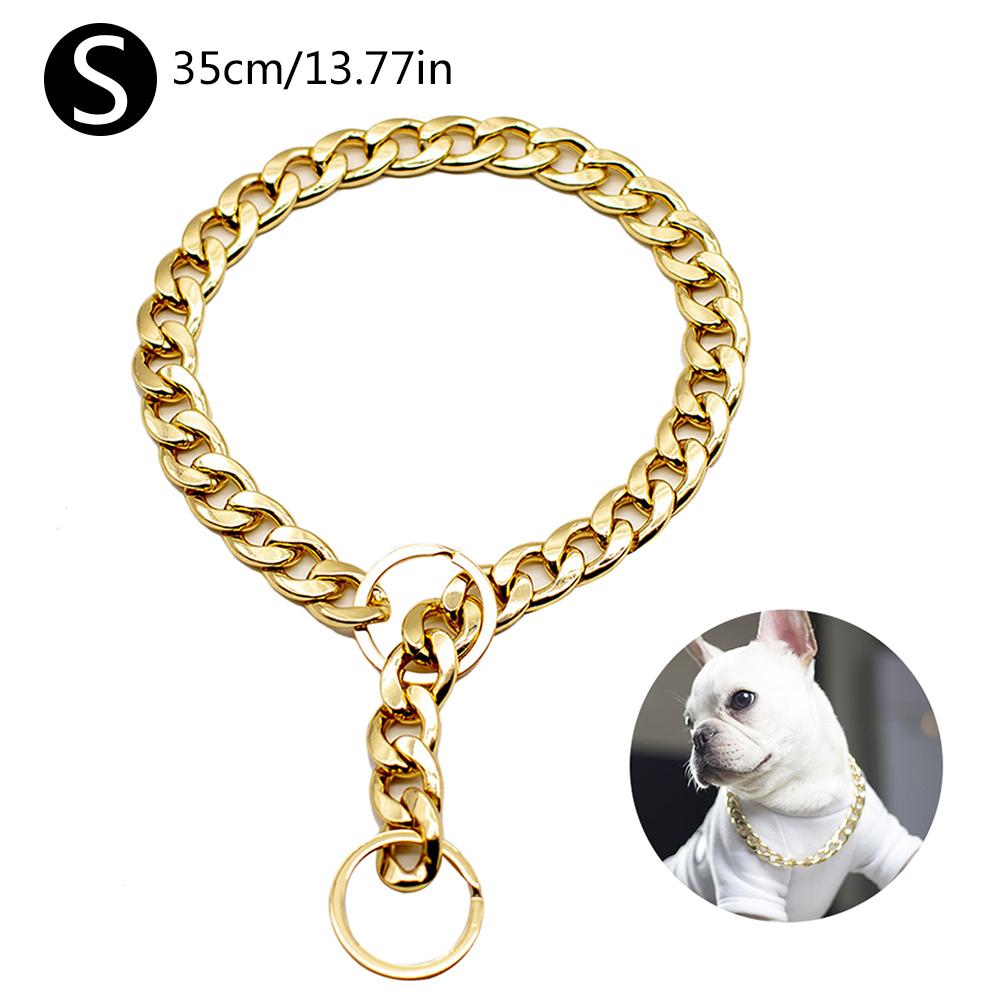 Rostfritt stål hundkedja metallträning husdjurshalsband tjocklek guld silver slip hundhalsband för stora hundar bulldog