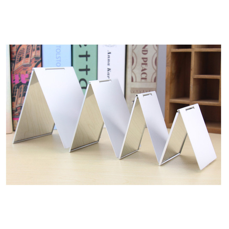 8Size Ultra-Dunne Mini Make-Up Spiegel Draagbare Compact Opvouwbare Make-Up Spiegel Hand Pocket Cosmetische Rechthoek Make Inklapbare Spiegels