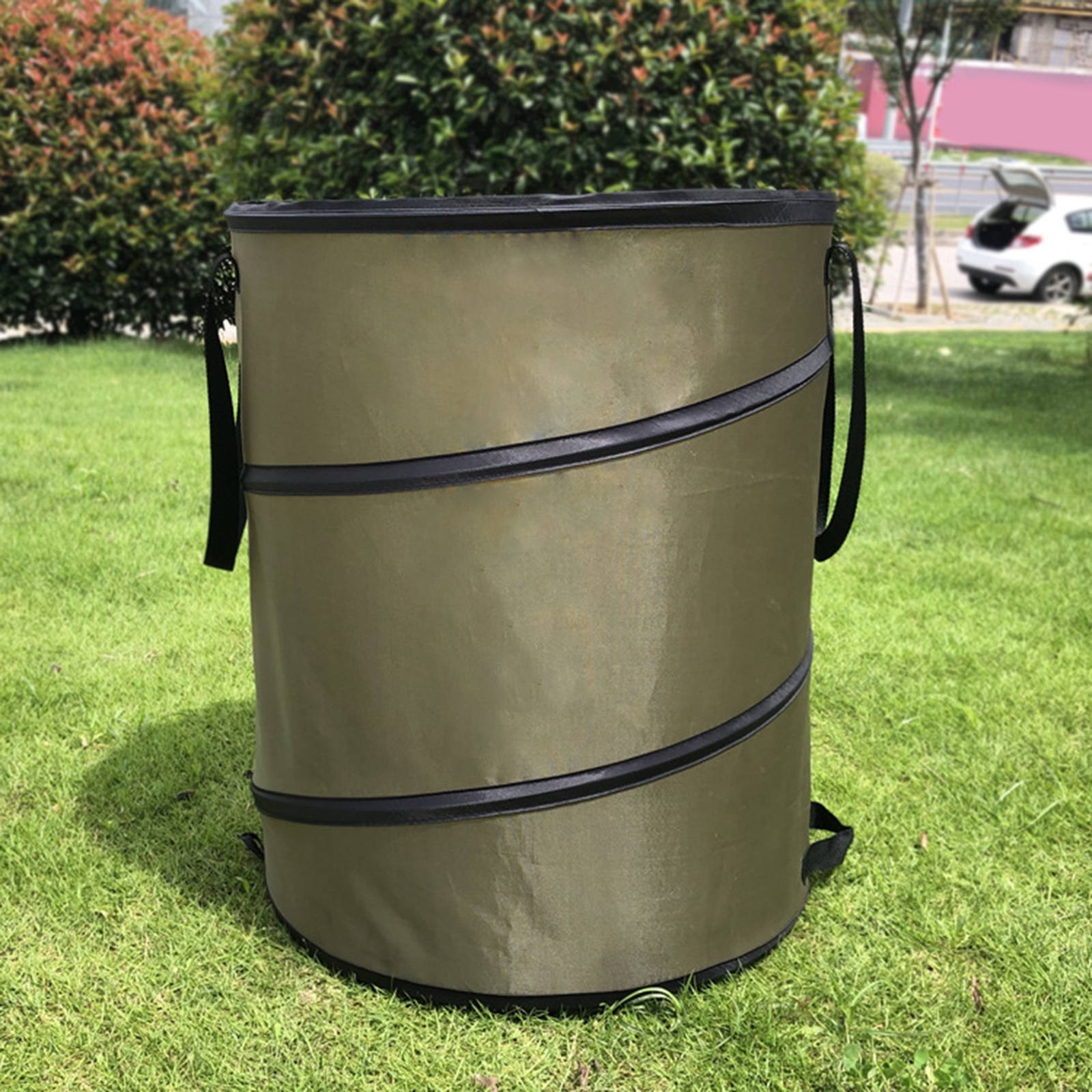 Portable Collapsible Yard Garden Waste Bag Pop-up Leaf Bin Holder with 2 Handles, Labor Saving