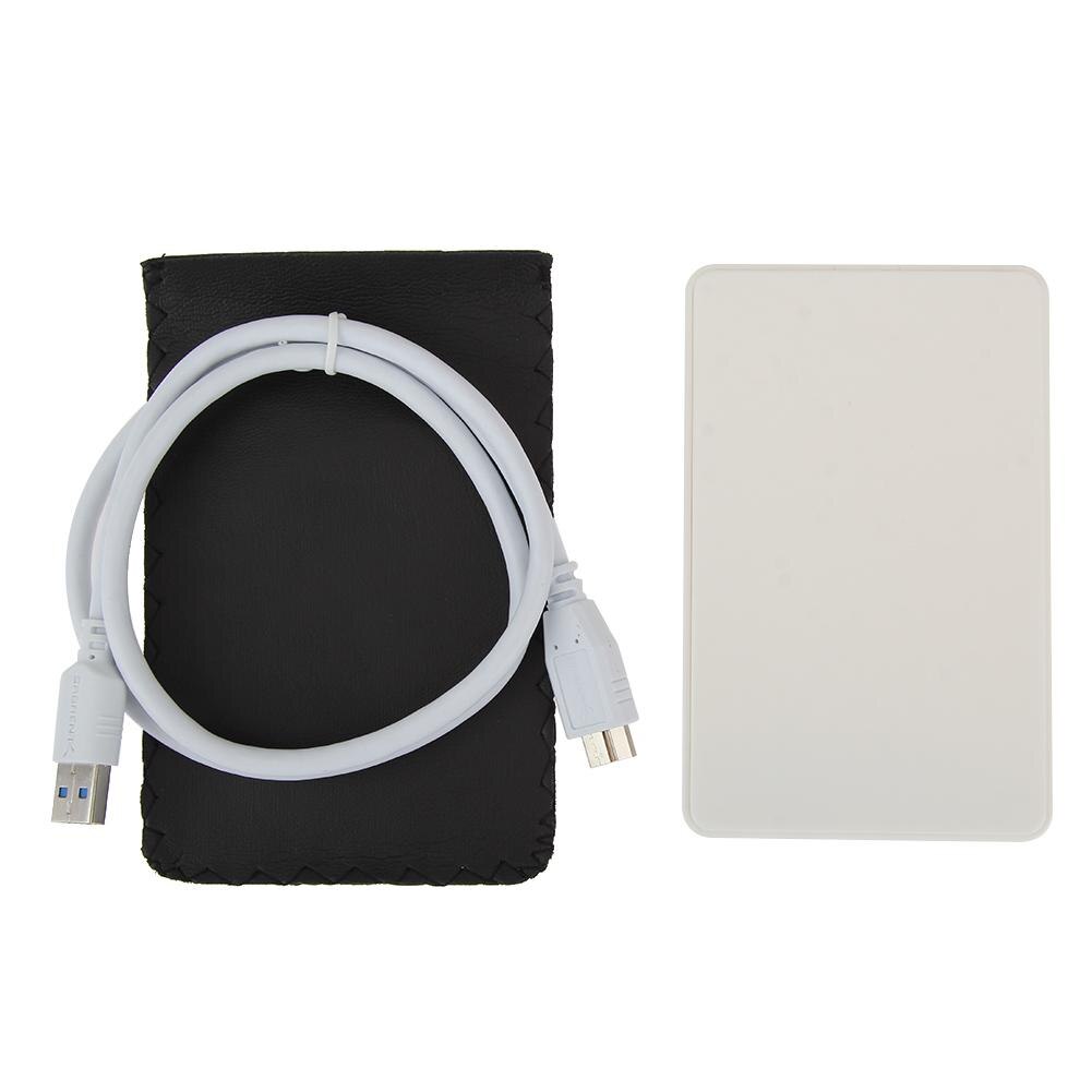 Sata to USB High Speed External HDD Enclosure 2.5" inch USB 3.0 Hard Disk Drive Enclosure Caddy Case with Carrying Bag: White