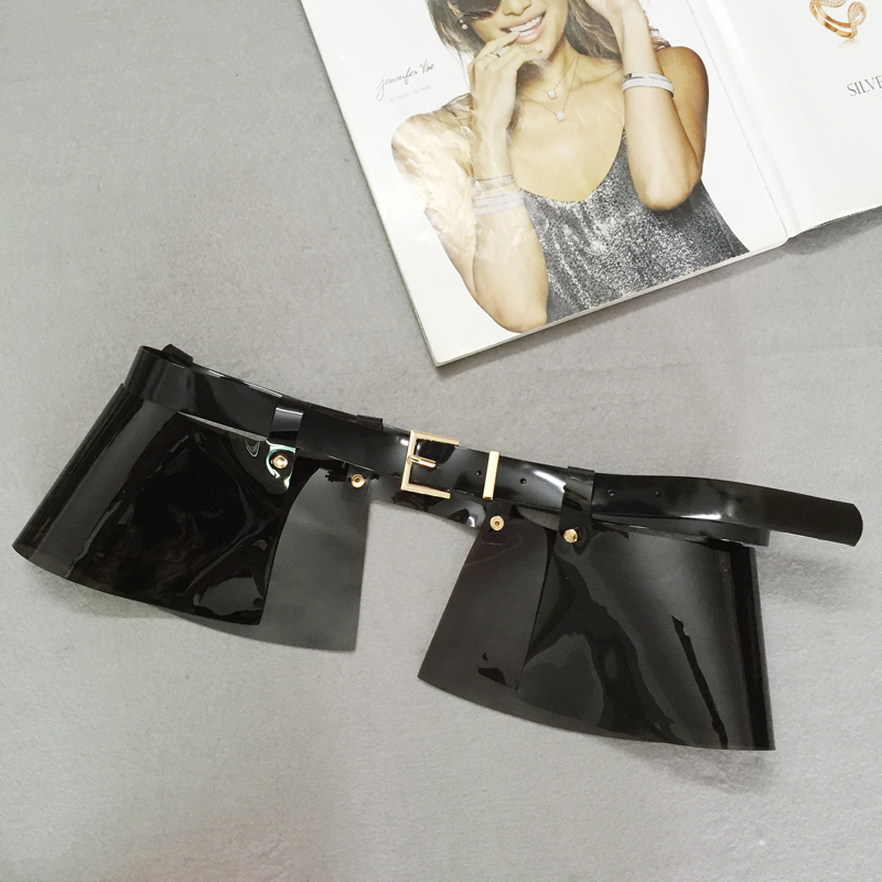 Nuevos accesorios de cinturón ancho de falda de cuero para mujer, corsé de color pvc, extraíble, correa de doble uso, cinturón de cintura, ropa de chica