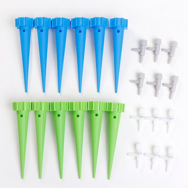 Automatic Drip Irrigation System Watering Kit Auto Flow Adjustable Control Valve Self Water Flower Plant Water Device Stocked: 12pcs random color