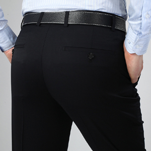 Mu Yuan Yang Zomer Stijl Mens Zijden Pak Broek 44 42 Mode Dunne Jurk Broek Slim Klassieke Werk broek Mannelijke Clorhes: Dark Blue005 / 30