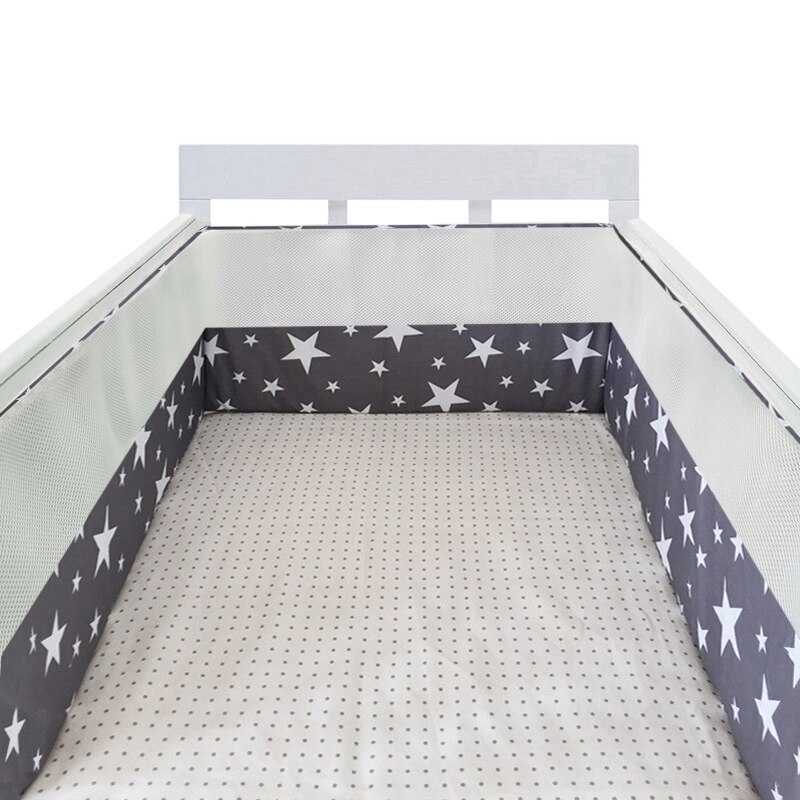 Adamant mier Ademend Mesh Crib Bumpers Baby Beddengoed Wieg Liner Babybedje Bed Rond Protector Solid 200*28 CM
