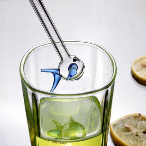 Cute Drinking Straw Kit Reusable Party Birthday Lovely Smoothie Juice Water Fish Glass Straw Milkshakes Frozen Drinks Straws Set: Blue