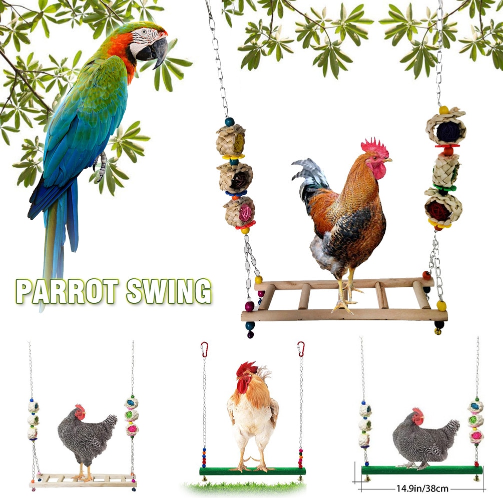 1Pc Kip Swing Papegaaien Speelgoed En Vogel Accessoires Voor Huisdier Speelgoed Swing Stand Voor Uw Kippen Te Spelen En ontspannen.