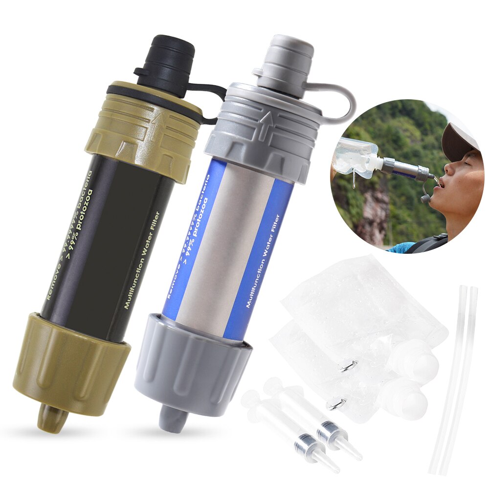 Outdoor Water Filter Stro Water Filtratie-systeem Waterzuiveraar Voor Noodsituaties Camping Reizen Backpacken
