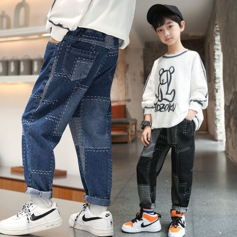 Pantalones vaqueros deportivos para niño, ropa para niño, talla 4, 5, 6, 7, 8, 9, 10, 11, 12