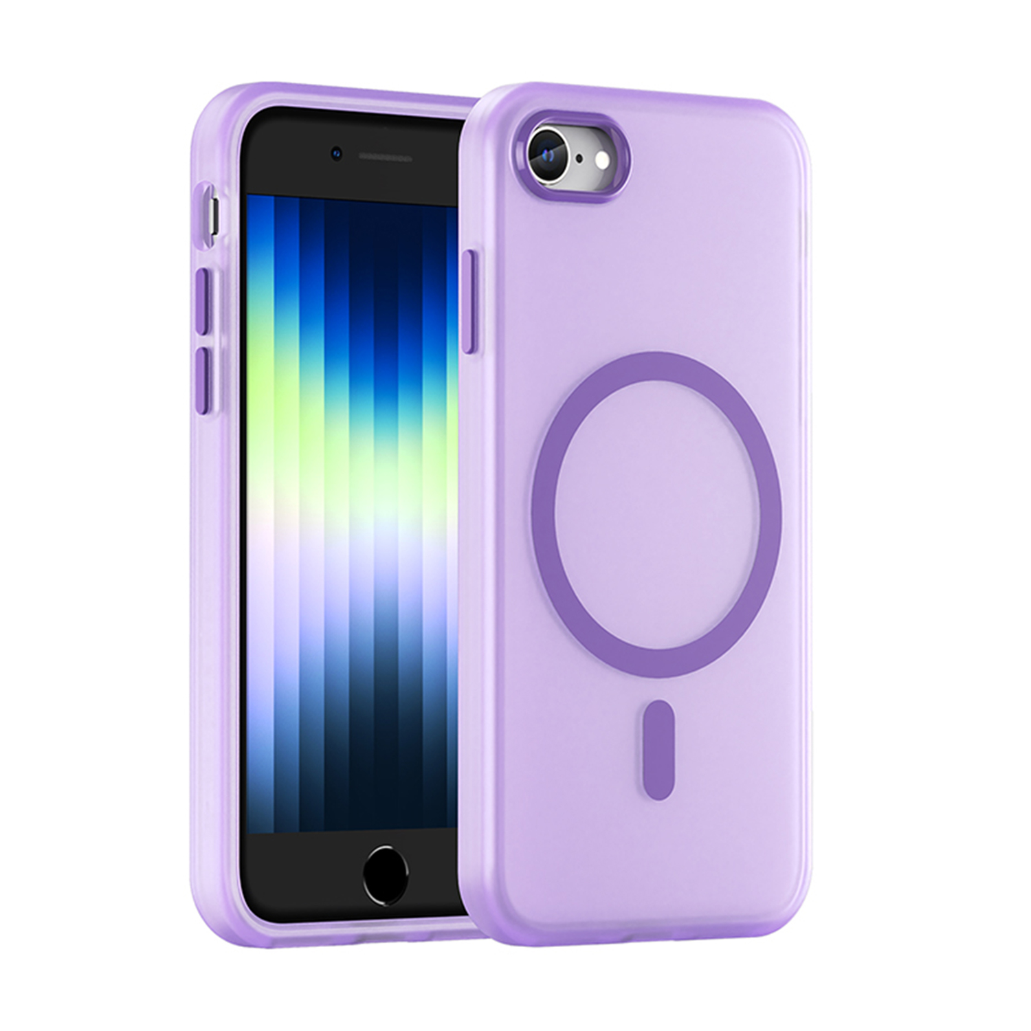 Luxury soft SE3 Magsafe protective case SE4 for iPhone 7 wireless charging Apple 8 magnetic jelly SE2 transparent protective cas: ABS / PURPLE