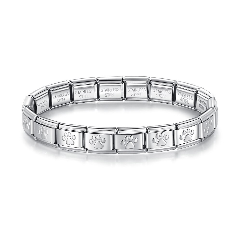 Hapiship New Fashion Cat's Paw 9mm larghezza bracciale in acciaio inossidabile bracciale donna ragazze matrimonio regalo di natale gioielli G214: Silver
