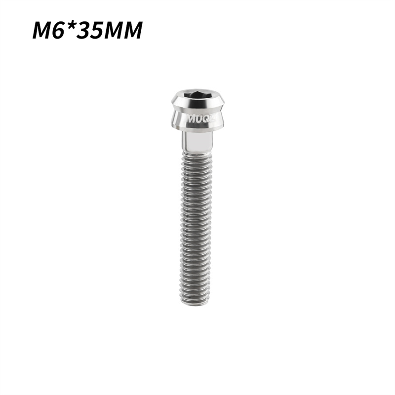 MUQZI Titanschrauben M6 * 30 MM M6 * 35 MM Headset-Kappenschraube MTB Rennrad Ultraleichte Titan-Vorbauschraube Fahrradzubehör: Grau