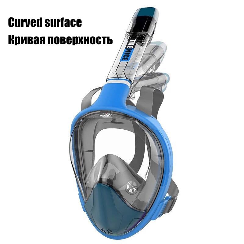 Underwater Scuba Anti Fog Full Face Diving Mask Snorkeling Set Respiratory Masks Safe and waterproof Swimming Equipment: color 01 / L/XL