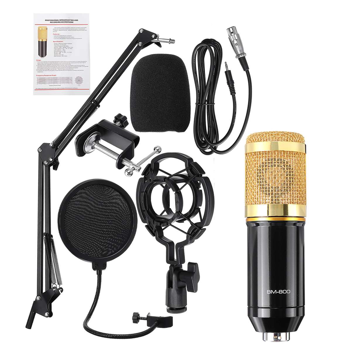 Microphone BM 800 Studio Microphone microfone BM 800 Condenser Sound Recording Microphone For PC computer