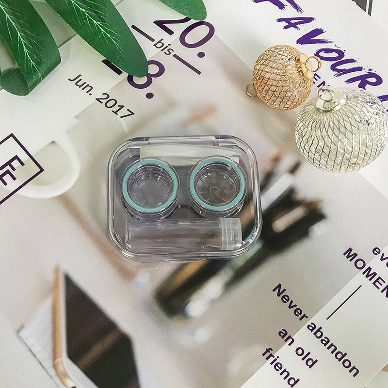 ovolook Cartoon Cosmetic Travel box Contact lens pop case with mirror contact lens case Storage Holder Eyewear Accessories: sonlv