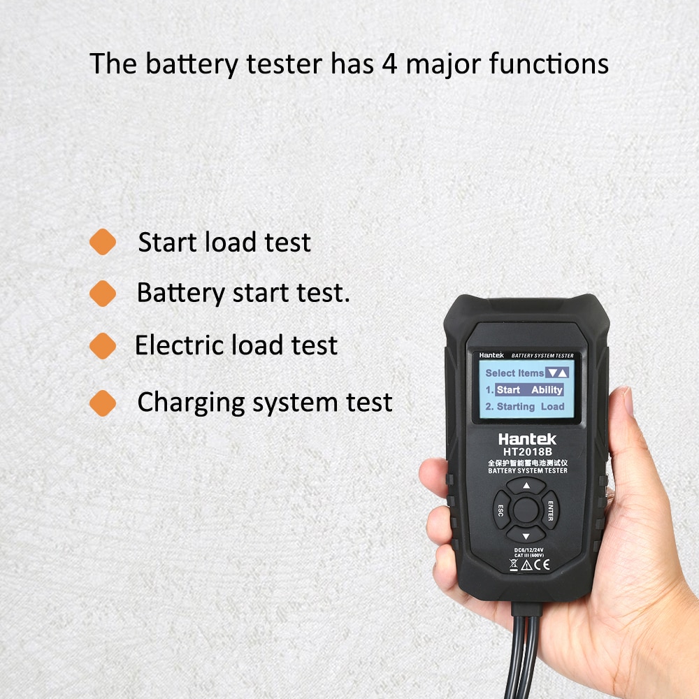 Car Battery Tester Digital Battery Capacity Tester Testing Electric Load Charging System Detect Car Without Removing Battery