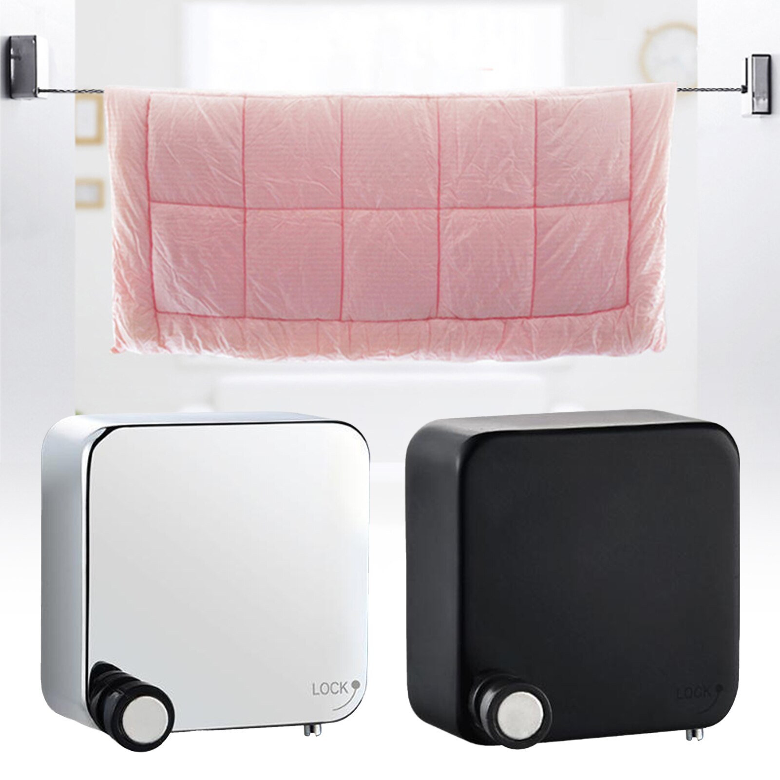 304 Stainless Steel Retractable Clothesline Indoor Balcony Dry Clothes Invisible Clothesline Freely Retractable