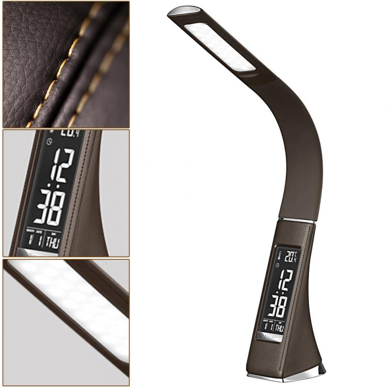 LED eye protection desk lamp office dimming table lamp USB night light with alarm clock calendar LCD monitor table lamp ZZD0022