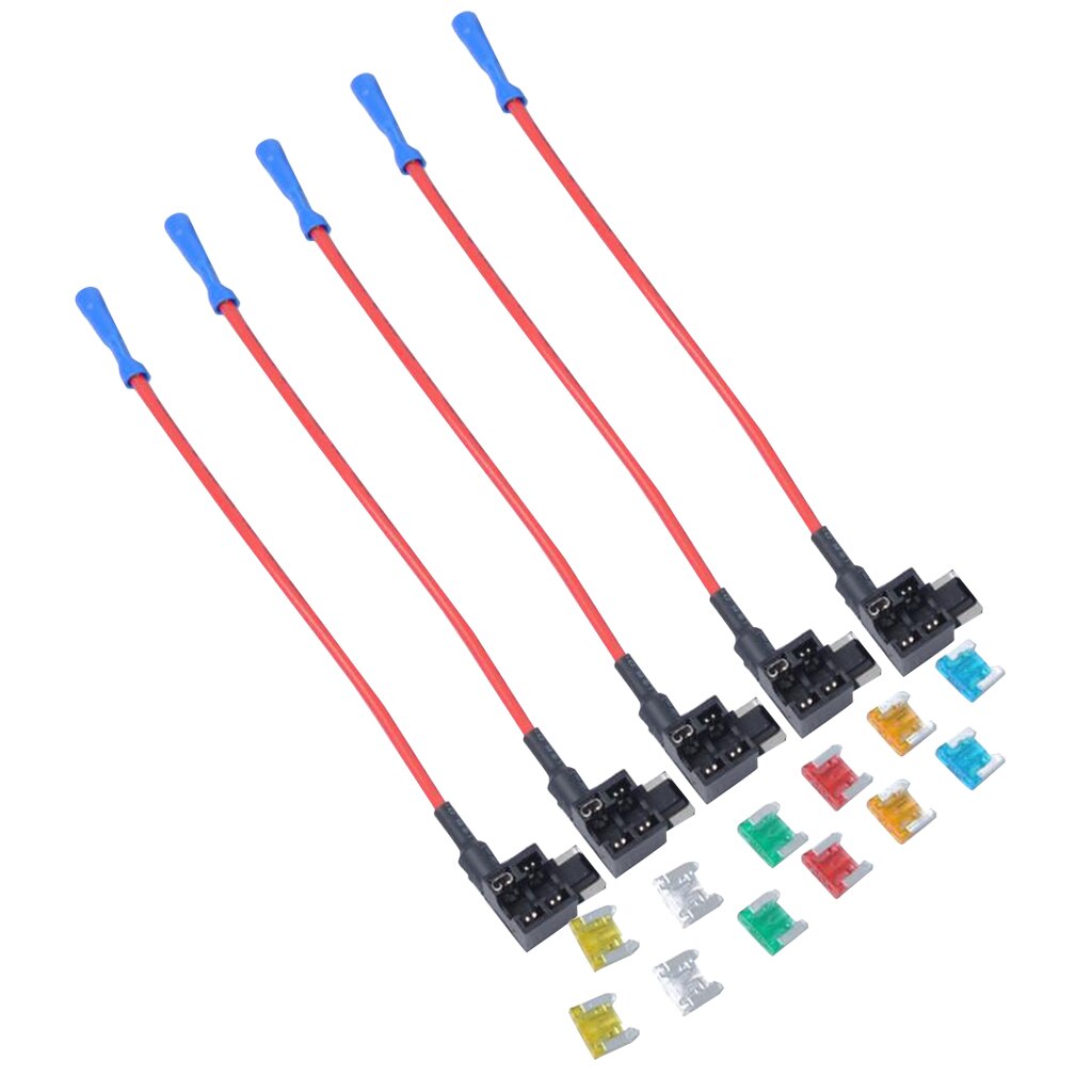 12 Pieces Auto Car Truck Mini Blade Fuse 5A-30mpA with Add-a-circuit Holder Kit