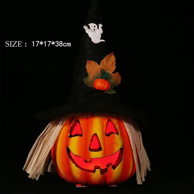 Strach na wróble halloween lampion w kształcie dyni s kolorowe światła lampion w kształcie dyni dekoracje na halloween straszny kapelusz ze szpicem impreza klub nocny gorący