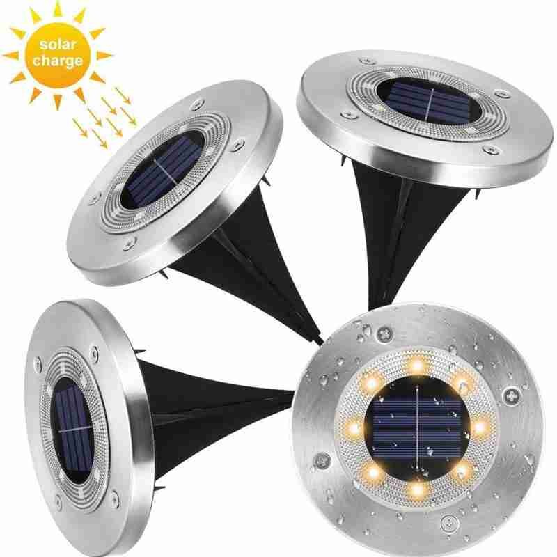 Sol 8 led begravet lys lampe udendørs reflektor lys tip med vokse jorden haven vandtæt dekoration led  m6 l 9
