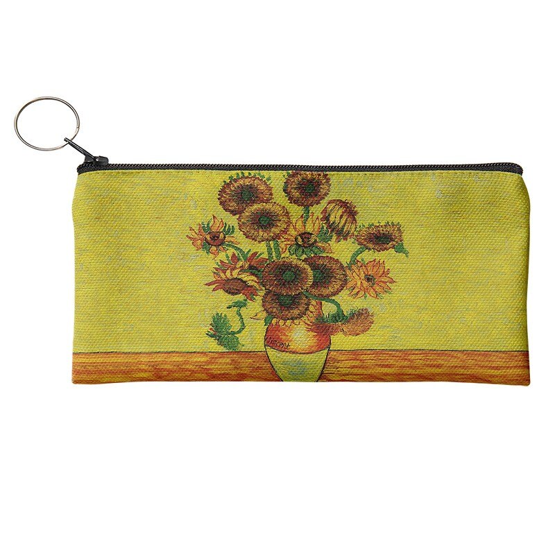 Lieferwagen Gogh Ölgemälde Geldbörse Mini retro Tägliche Lagerung Tasche Tragbaren Brieftasche Lippenstift Schlüssel Bleistift fallen Frauen Leinwand machen-hoch tasche: Stil2