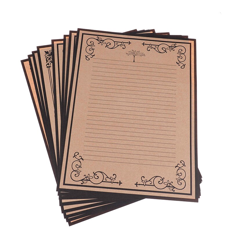 8pcs Vintage Kraft Paper Classical Letter Paper Simple Love Letter Paper