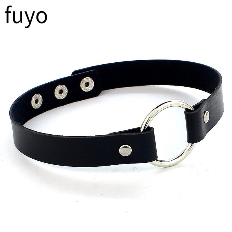 Gothic Schwarz Schloss Kette PU Leder Halsband Hal...  Grandado
