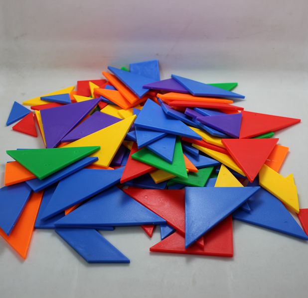 100PCS Plastic Tangram Learning Resources Classpack Tangrams Travel Tangram Puzzles Game Tangrams Jigsaw Shapes Dissection Toys