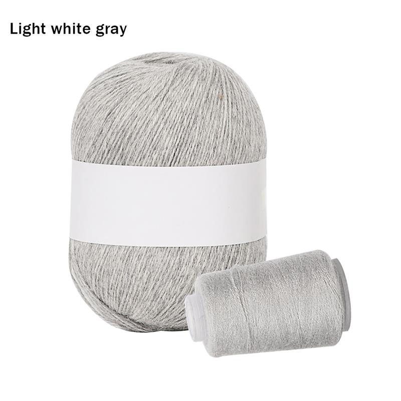 Fil à tricoter mélangé, corde en macramé épais pour Crochet, ficelle de fabrication artisanale, noir: White grey