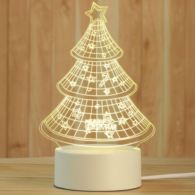 Veilleuse 3D pour chambre à coucher, arbre de noël, motif d&#39;amour, Elk, , d&#39;anniversaire, jouet pour bébé: 08